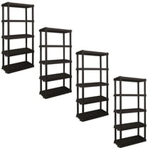 Hyper Tough Garage Shelving Unit Heavy Duty 5-Tier 73.8”H x 36”W x 17.75”D 4-Pack Black 750 lbs Capacity