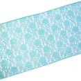 thumbnail image 2 of Light Weight Floral Sheer Lace Table Runner / Wedding Table Top Décor (Pack of 8) Aqua, 2 of 2