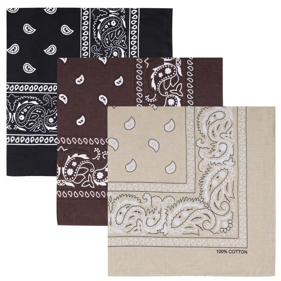 100% Cotton Large Bandanas for Men and Women,22 Inch Paisley Bandana with Multiple Colors