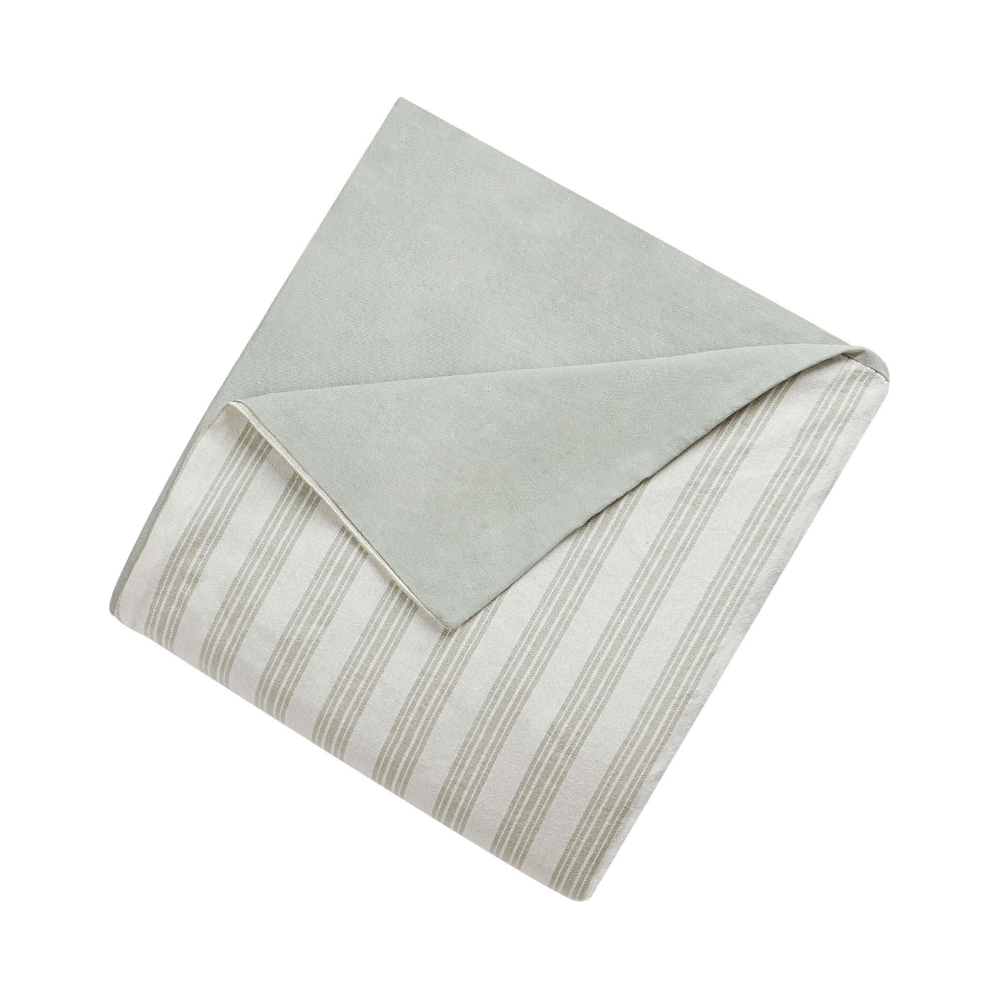 HOMETRENDS 3-Piece Green Stripe Duvet Cover Set, King, 100% Cotton