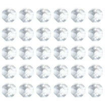 Uxcell K9 Crystal Octagon Beads 2 Holes Pendants, 60 Pack 10mm Chandelier Prisms Hanging Beads Clear
