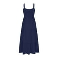 thumbnail image 4 of LYXSSBYX Maxi Dresses for Women 2024 Women's Summer Casual Long Maxi Beach Vacation Dresses Sleeveless Flowy Tiered Sun Dress With Pockets, 4 of 5