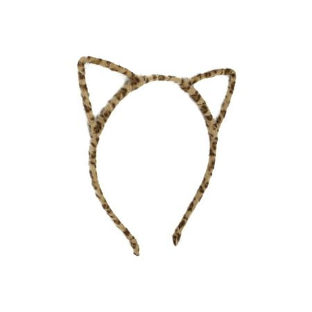 Leopard Pattern Cat Ear Ornament Hairband Hair Hoop Brown for Girls