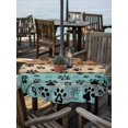 thumbnail image 6 of Light Blue Dog Paws Outdoor Tablecloth with Umbrella Hole, Farmhouse Vintage Modern Blue Brown Wood Waterproof Outdoor Table Cover, Patio Tablecloths for Party/Garden/Picnic, Round 54 inch, 6 of 9