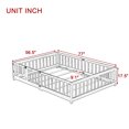 thumbnail image 2 of Alvantor Full Size Montessori Floor Bed for Kids with Door and Fence, Rubber Wood Toddler Platform Bed Frame, No Box Spring Needed, Espresso, 2 of 7
