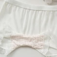 thumbnail image 4 of Generic Baby Girls Ribbed Shorts Infant Breathable Solid Color Soft Elastic Bow Waist Ruffle Summer Casual Shorts for 2-10 Years, 4 of 6