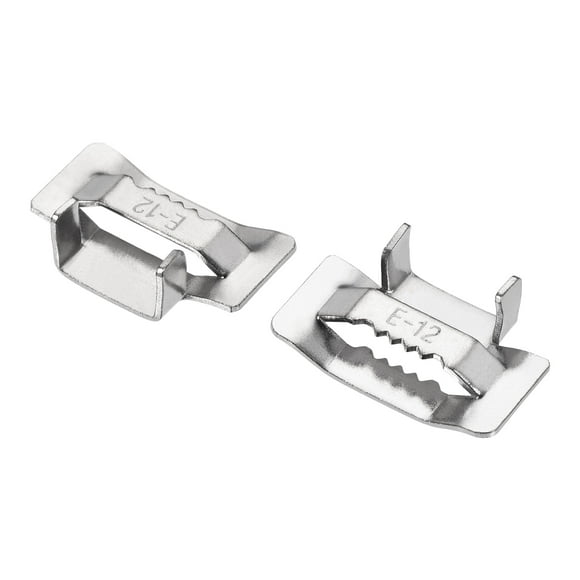 Unique Bargains 201 Stainless Steel Strapping Seal 33x20x10mm for 12mm Band Pack of 100