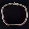 thumbnail image 3 of Lakshya Jewel LLC 14K White Gold Finish Princess Cut Cubic Zirconia Men's Tennis Link Cluster Bracelet Silver, 3 of 4