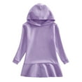 thumbnail image 1 of Tranfacy Longues Robe à Manches pour Filles, Robe à Capuche pour Filles, Mode pour Tout-Petits Filles Robe Côtelée Tissée Unie Manches Longues Tricot Détaillé, 1 of 2