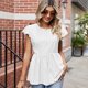 thumbnail image 4 of Mujer Túnica Fluida Tops Cuello Redondo Ojales Tops Sin Mangas Volantes Ajuste Suelto Tira De Cordones Espalda Camisas Casuales, 4 of 8