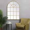 thumbnail image 2 of Allora 53" x 36" Mid Century Metal Windowpane Frame Clear Mirror in Brass, 2 of 7