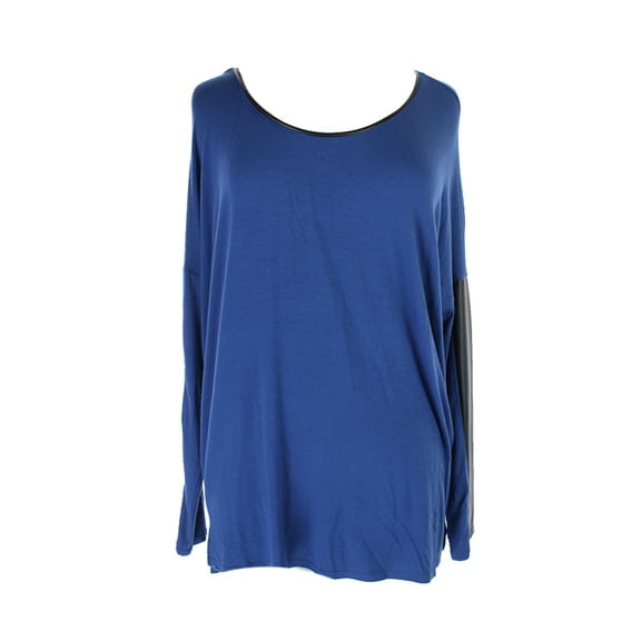Kenneth Cole Reaction Womens York Blue Pleather Trim Tunic M