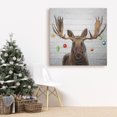 thumbnail image 2 of Moose has christmas balls - 36"x36" canvas - Print on demand, 2 of 5