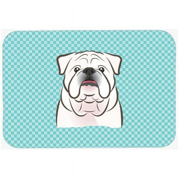 Carolines Treasures  Checkerboard Blue White English Bulldog Mouse Pad- - 7.75 x 9.25 In.
