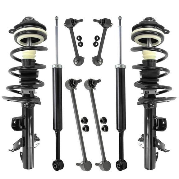 Detroit Axle - FWD 8pc Suspension Kit for 2014-2017 Jeep Cherokee [with Off-Road Suspension] 2 Front Struts with Coil Spring 2 Rear Shock Absorbers 4 Front Rear Sway Bars 2015 2016 Replacement