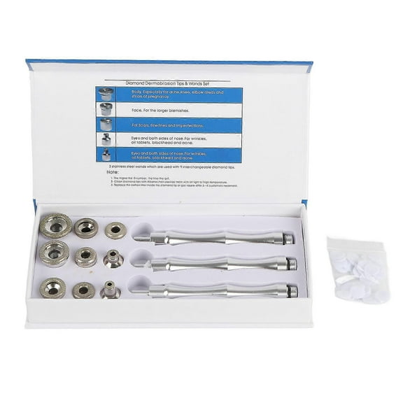 Replacement Diamond Microdermabrasion Dermabrasion Tips With Handle Stainless Steel Filter Set