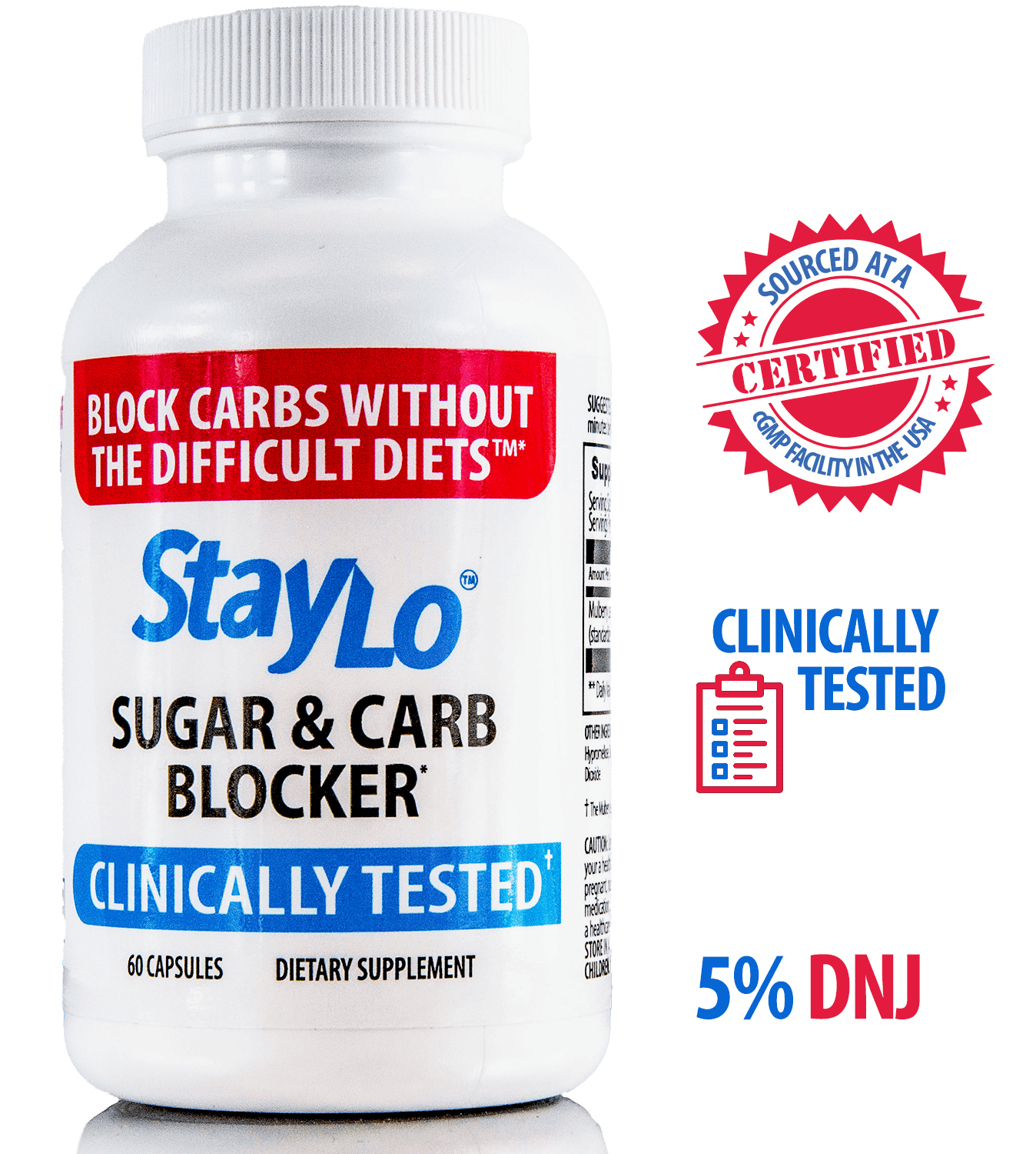 StayLo Sugar and Carb Blocker - Sugar Defense & Blood Sugar Support 60ct
