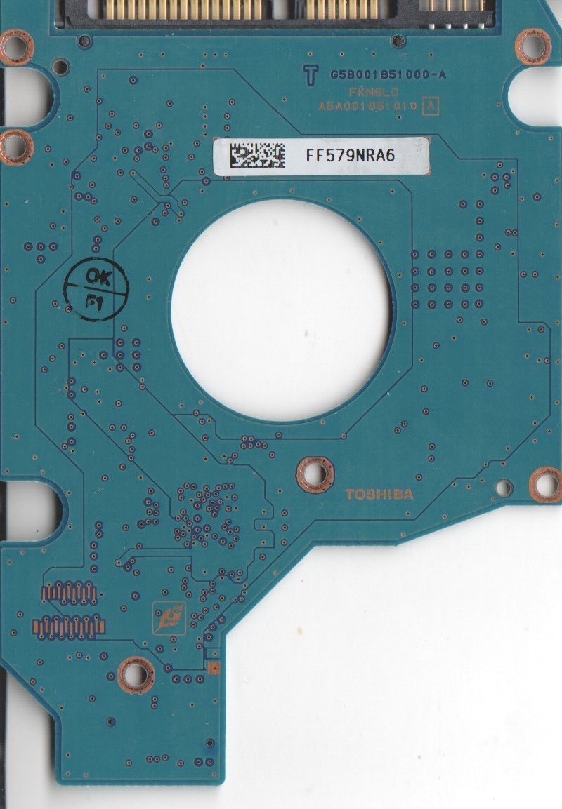 PCB Disque Dur TOSHIBA MH1237GSX - Référence G5B001851000-A - Occasion Fonctionnel