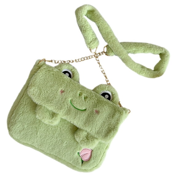 Baluue Fluffy Frog Shoulder Bag Women'S Plush Bag Fashionable Crossbody Purse For Women