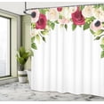thumbnail image 4 of Ambesonne Floral Shower Curtain, Cartoon Garden Flowers Bloom, 69"Wx70"L, Olive Green White, 4 of 4