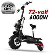 JUEXING 72V 6000W Electric Scooter Up to 53 MPH Fast Speed, 11 inch Off Road Tire E Scooter for Adults with Detachable Seat