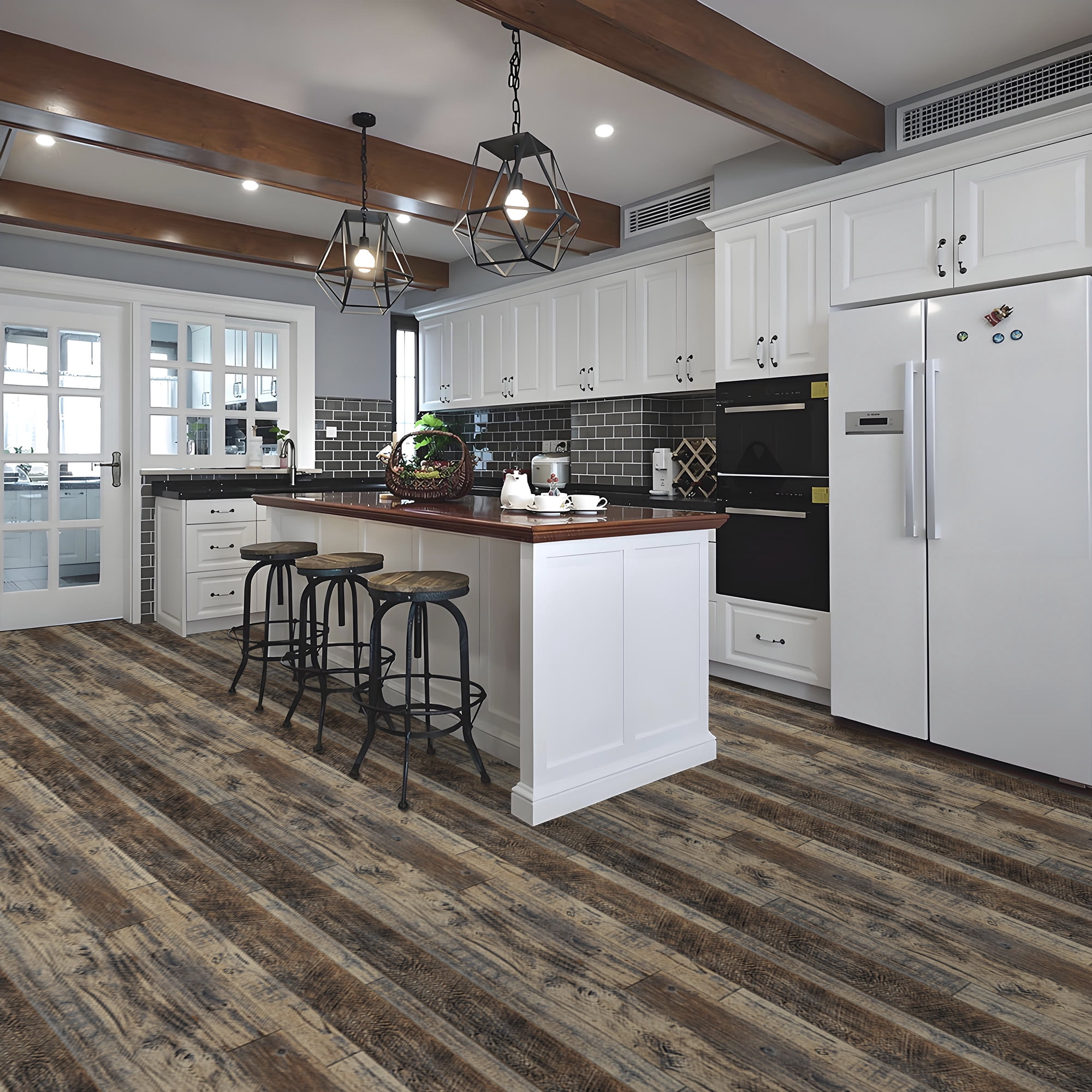 (2 pack) UMIGGEE Wood Grain Peel and Stick Vinyl Flooring Roll, 15.7-in x 118-in/12.8 Sq.Ft Self-Adhesive Vinyl Wood Grain Floor,Versatile Design for Any Space Easy DIY Install Home Decor