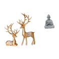thumbnail image 1 of Escultura de ciervo, estatua de mesa, adorno de animal, reno, pareja, amante, figura decorativa, resina, arenisca, material adecuado para regalar, dec, 1 of 8
