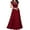 Wine Red, variant on ZenCart Women's Lace Maxi Dress Crew Neck Pleated Swing A-line Dress Mother of The Bride Long Dress for Wedding Party