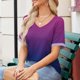 thumbnail image 5 of mfyjkho Tops Para Salir, Camiseta Informal De Manga Corta Con Cuello En V, Holgada Y Cómoda, Para Mujer, Primavera Y Verano 2025 Tops Para Salir M, 5 of 8