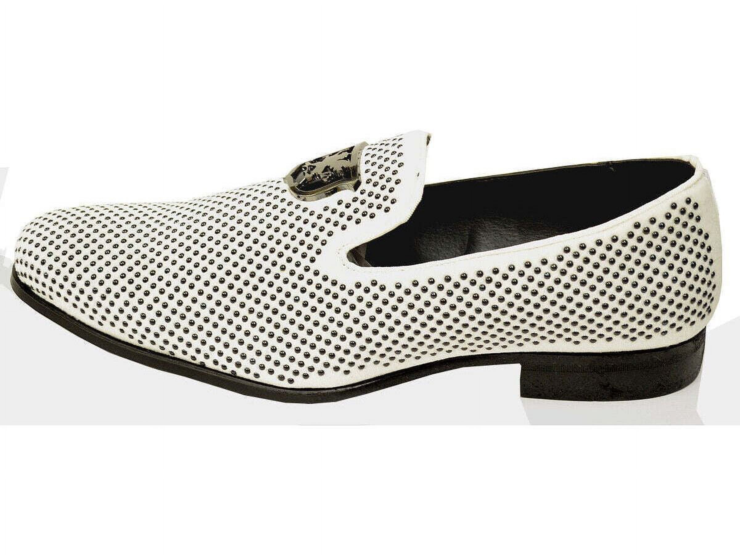 Stacy Adams Men Shoes Swagger Studded Slip On Satin Black White Formal 25228-111 - image 3 of 4
