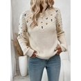 thumbnail image 6 of Floral Embroidery Sweater,Long Sleeve Tops Knit Pullover Fall Winter Sweater, 6 of 6
