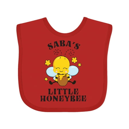 

Inktastic Cute Bee Saba s Little Honeybee with Stars Gift Baby Boy or Baby Girl Bib