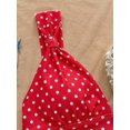 thumbnail image 4 of Top De Mujer Con Tirantes Torcidos Y Lunares Blancos Sobre Rojo, 4 of 30