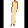 thumbnail image 3 of Vestido de un Solo Hombro para Mujer, con Flores 3D, Sin Mangas, con Cintura Ajustada, para Cóctel o Fiesta de Verano. Amarillo L, 3 of 10