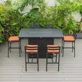 thumbnail image 6 of LeisureMod 7-Piece Patio Dining Bar Set Aluminum Rectangular Fire Pit Table with Tank Holder and 6 Barstool with Removable Cushions for Modern Home, Backyard, Garden Chelsea Collection in Orange, 6 of 11