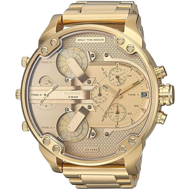 Diesel Diesel Men's Mr. Daddy DZ7399 Gold Brass Plated Stainless