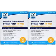 Quality Choice Nicotine Transdermal System Patch 14 mg Stop Smoking Aid 14 Patches for 2 Weeks Pack of 2