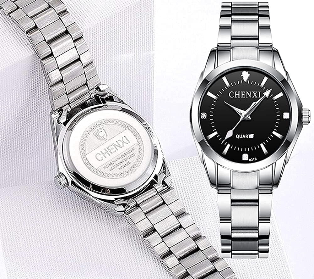 Watches for Women Analog Quartz Silver Stainless Steel Watches Luminous Waterproof Ladies Dress Watch