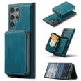 thumbnail image 3 of 2 in 1 Detachable Zipper Cards Slot Phone Case for Samsung S25 Edge S25 Ultra S24 Plus S23 FE S22 S21 S24ultra S23plus Kickstand Leather Cover, 3 of 5