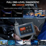 Ancel HD3600 Engineer Machinery Diagnostic Scanner Heavy Duty Scanner Construction Machinery Scan Tool Diesel Heavy Truck Scanner OBD2 Scan All System Code Reader DPF Regeneration for Truck Pickup