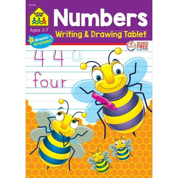School Zone Numbers Writing & Drawing Tablet Workbook