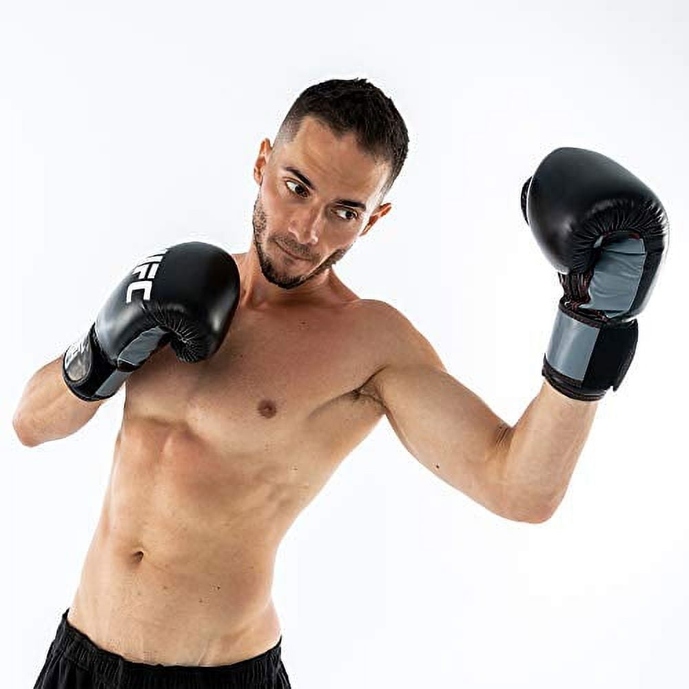 UFC Kobra Boxing Gloves - 8oz, Black - Beginner Training Gloves for MMA, Boxing, Kickboxing, Cardio, Home Gym & Bag Work