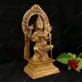 thumbnail image 2 of Pure Brass Raj Rajeshwari Devi Idol, Sculpture Religieuse Décoration Maison, Or, Style Moderne, Fait Main, Option Cadeau Parfait Festival, Occasions Idol - Lot de 1, 2 of 5