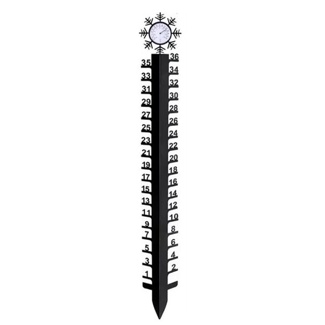 36-Inch Christmas Snow Gauge with Thermometer - Perfect Holiday Decor!