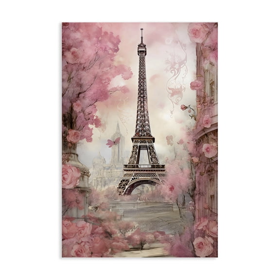 Stupell Industries Contemporary Paris City View in Bloom Canvas Art, 16 x 24, by Creative Studio