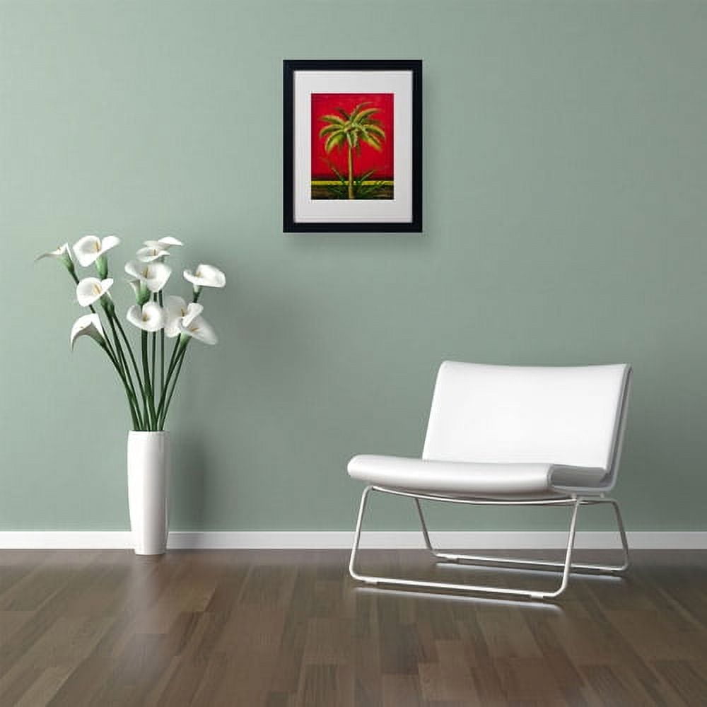 Trademark Fine Art "Tropical Palm I" Canvas Art by Victor Giton, Black Frame