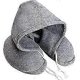 thumbnail image 1 of Soft Comfortable Hooded Neck Travel Pillow U Shape Airplane Neck Support Cushion with Hoodie, 1 of 5