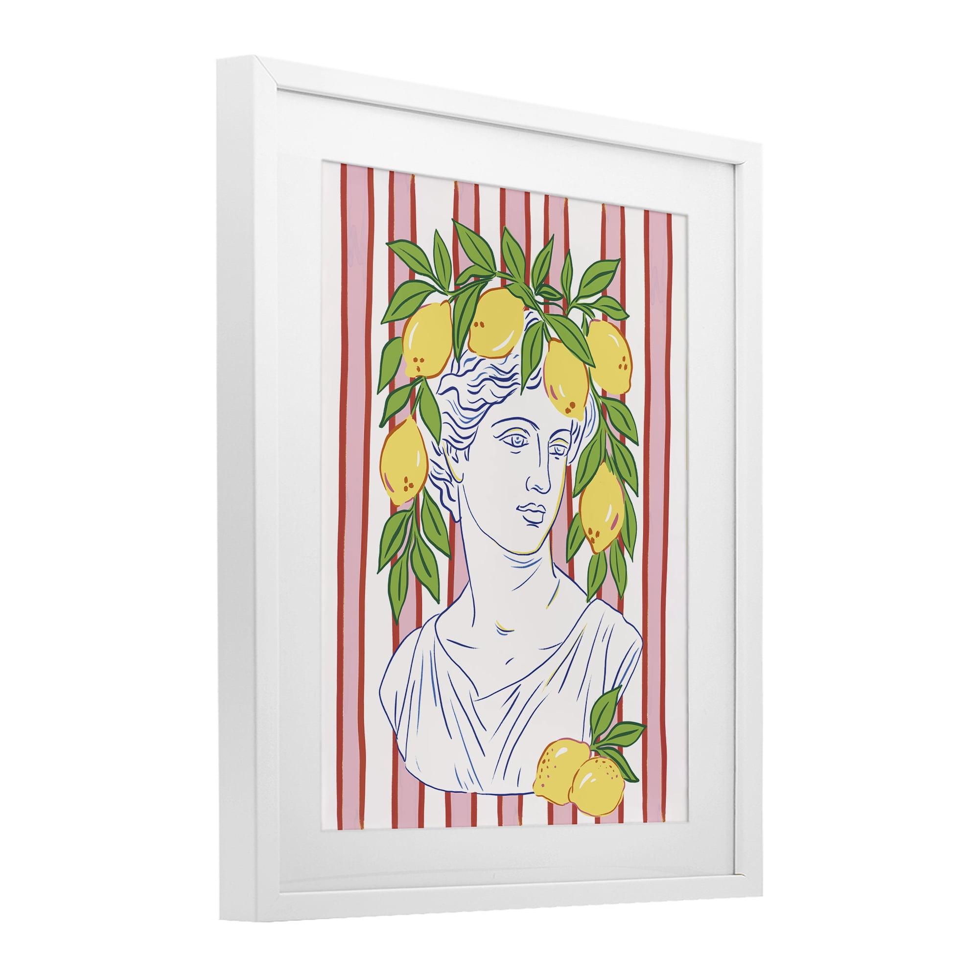 Stupell Industries La Limona Sculpture Face White Framed Print Under Glass, design by Radhika Modi