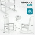 thumbnail image 4 of Ciokea Outdoor White Rocking Chairs Set of 2 All-Weather HDPE Oversize Porch Rocker Chairs for Garden Backyard, 4 of 8