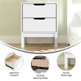 thumbnail image 3 of Emma + Oliver Kids Double-Drawer Night Stand with White Solid Wood Frame, Side Table for Kids Bedroom, 3 of 10